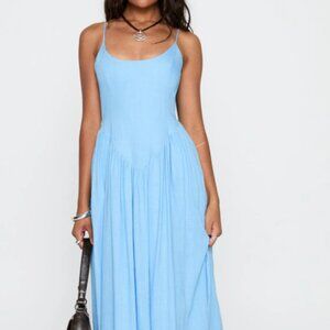 Princess Polly Palisades tie up maxi dress blue